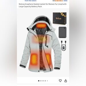 Wulcea Graphene Electric Battery Powered Heated Jacket Fur lined